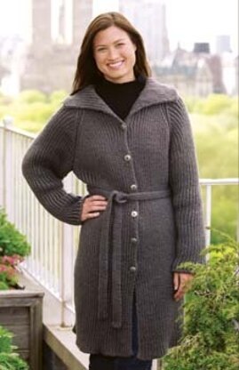 Knit Trendy Sweater Coat in Lion Brand Jiffy - 20153A