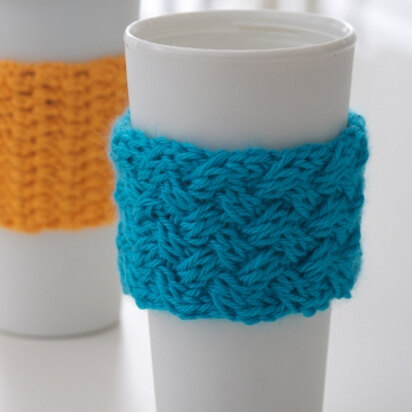 Coffee-on-the-go Knit Cozy in Caron Simply Soft Brites\n- Downloadable PDF