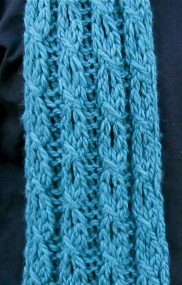Mock Cable and Eyelet Scarf