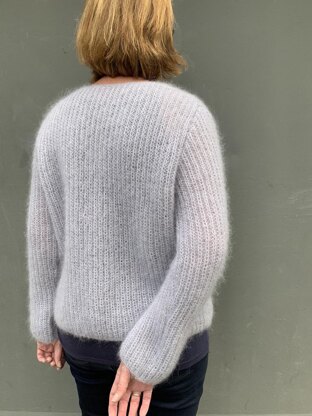 Mohair-Strickjacke in Halbpatent