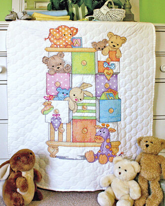 Dimensions Baby Drawers Quilt Stamped Cross Stitch Kit - 86cm x 109cm