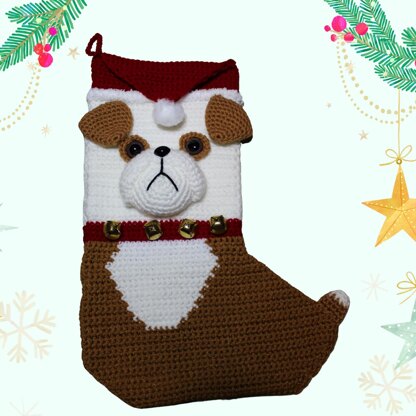 Bulldog Christmas Stocking
