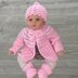 Luna Cardigan Hat and Booties Set