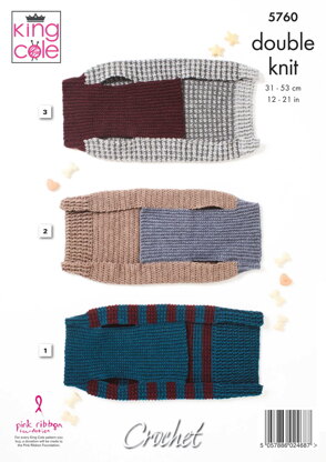 Dog Coats Crocheted in King Cole Pricewise DK - 5760 - Downloadable PDF