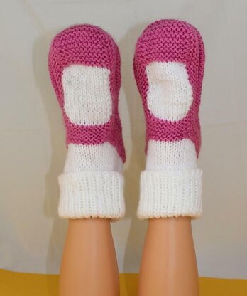 Adult Chunky Rib Cuff Sock Slippers