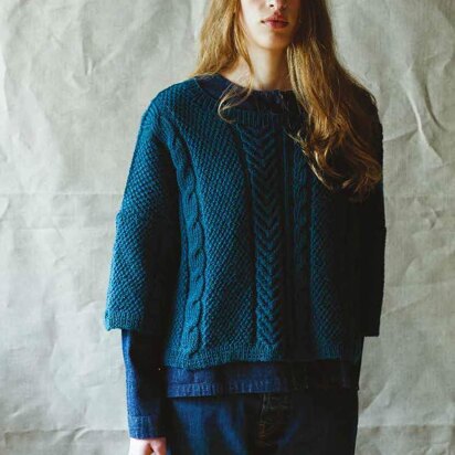 Vanessa Sweater in Erika Knight British Blue 100 - Downloadable PDF