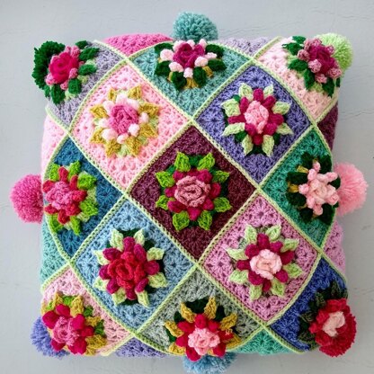 Blush Blossom Pom-Pom Pillow