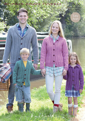 Cardigans in Hayfield Bonus Aran Tweed - 9696 - Downloadable PDF