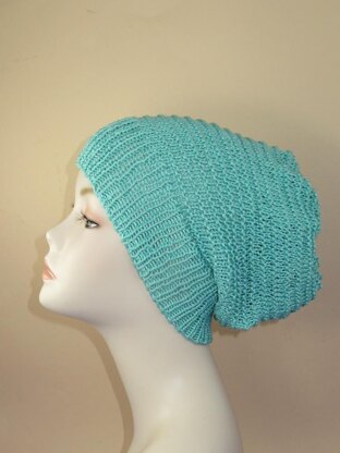 Simple Stripey Spring Slouch Hat