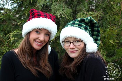 Holiday Plaid Santa Hat