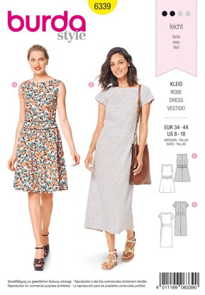 Burda Style Misses' Dress with Waistband B6339 - Paper Pattern, Size 8-18