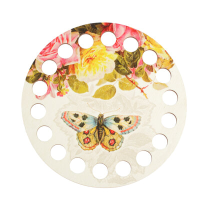 RTO Yarn Holder - Round Printed Butterfly and Roses