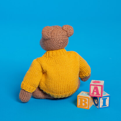 Alphabet Teddy Bear - Free Toy Knitting Pattern for Children in Paintbox Yarns Simply Aran