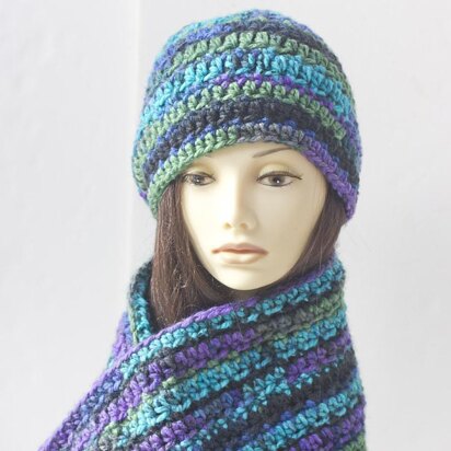 Textured Slouchy Hat and Circle Scarf