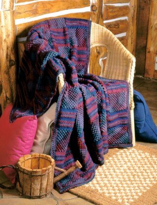 Textured Panels Afghan in Patons Classic Wool Worsted