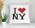 I Love NY White Pillow C2C Crochet Pattern New York Square Cushion