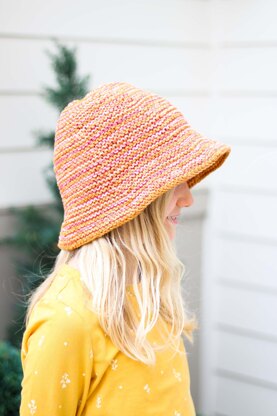 Scrappy Knit Bucket Hat.