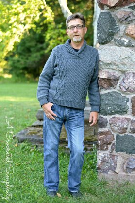 Midwestern Warmth Men's Cabled Sweater
