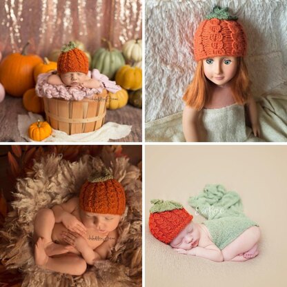 Faux Cables Pumpkin Beanie