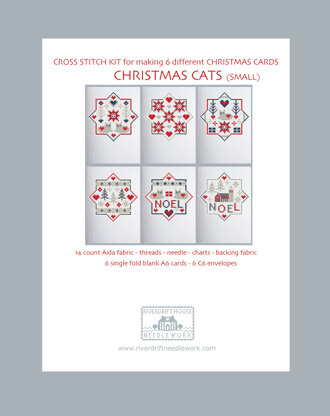 Riverdrift House Christmas Cats Cross Stitch Kit - 105 x 147mm