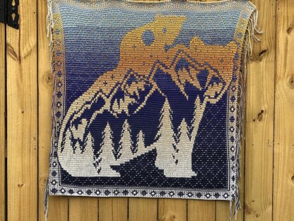 Wilderness Bears Reversible Mosaic Crochet Blanket