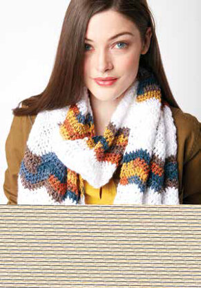 Chevron Stripes Crochet Scarf in Caron Simply Soft and Simply Soft Stripes - Downloadable PDF