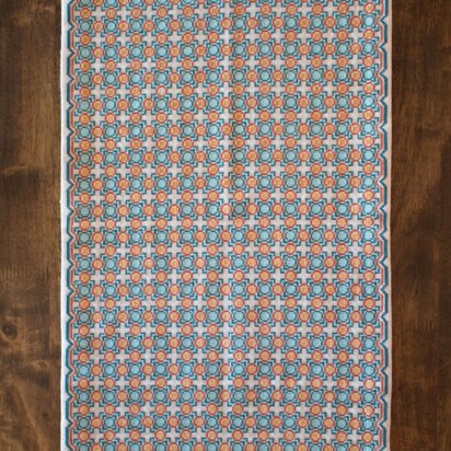 Avlea Folk Embroidery Salerno Tile Table Runner - Downloadable PDF