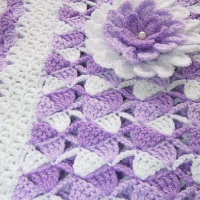 Beautiful Lilac Baby Blanket With Flower