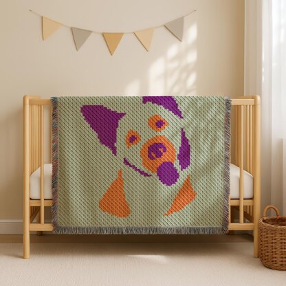 German Shepherd Blanket C2C Beginner-Friendly Throw CROCHET PATTERN Dog Face Stroller