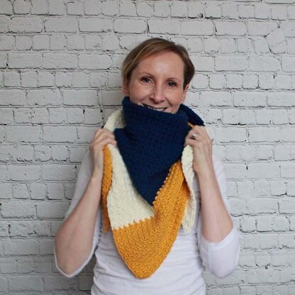 Color-Block the Cold Triangle Scarf