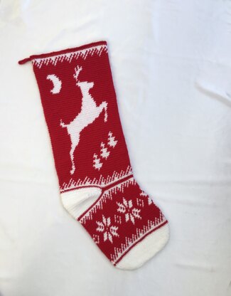 Leaping Reindeer Christmas Stocking