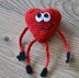 Crochet small hearts. Amigurumi heart with legs and hands. Valentine gift idea. Lovebirds