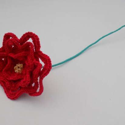 Crochet Red Rose