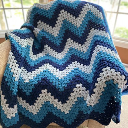 EASY Chevron Granny Square Throw