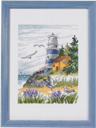 Permin Lighthouse Scene Cross Stitch Kit - 20x28cm