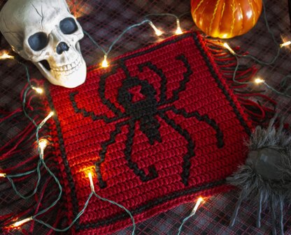 Halloween Mosaic Square - Black Widow Spider