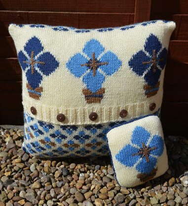 Fairisle and Flowers Cushion Cover and Pin Cushion