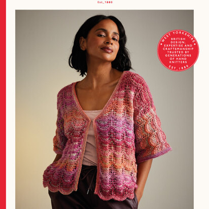 V-Neck Cardigan In Sirdar Jewelspun Aran - 10715P - Downloadable PDF