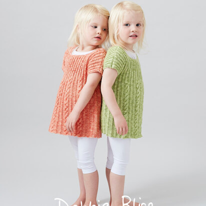 Siobhan Tunic Top - Knitting Pattern For Kids in Debbie Bliss Baby Cashmerino Tonals