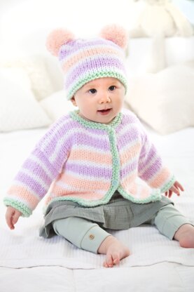 Cardigan, Hat & Top knitted in King Cole Comfort Chunky - Babies - P6107 - Leaflet