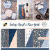 American Crafts DCWV Double-Sided Cardstock Stack 12"X12" 20/Pkg - Indigo Kraft & Rose Gold, 10 Des/2 Each