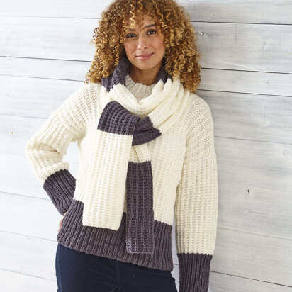 Sweater & Scarf in King Cole Wildwood Chunky - 5895 - Leaflet