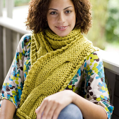 Cable Panel Scarf in Lion Brand Vanna's Choice - 81057AD