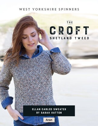 Ellan Cabled Sweater in West Yorkshire Spinners The Croft Shetland Tweed - DBP0054 - Downloadable PDF