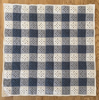 Gingham Granny Square Baby Blanket