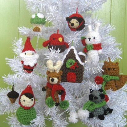Woodland Christmas Ornament Crochet Pattern Set