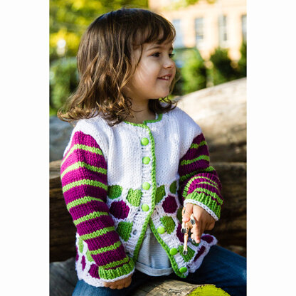 765 Honeycomb Child's Cardigan - Knitting Pattern for Kids in Valley Yarns Valley Superwash Bulky