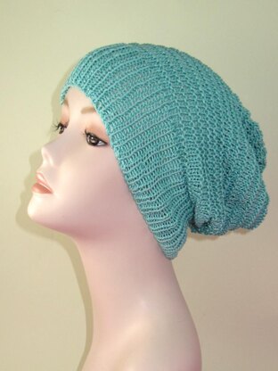 Simple Stripey Spring Slouch Hat