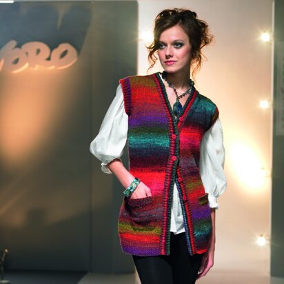 Francesca Long Waistcoat in Noro Kureyon