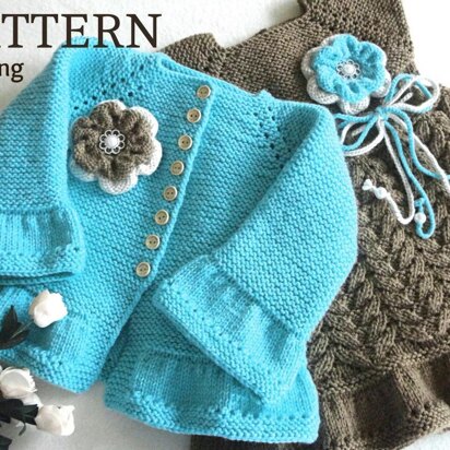 Knitting PATTERN Baby Dress Baptism Knitted Baby Cardigan